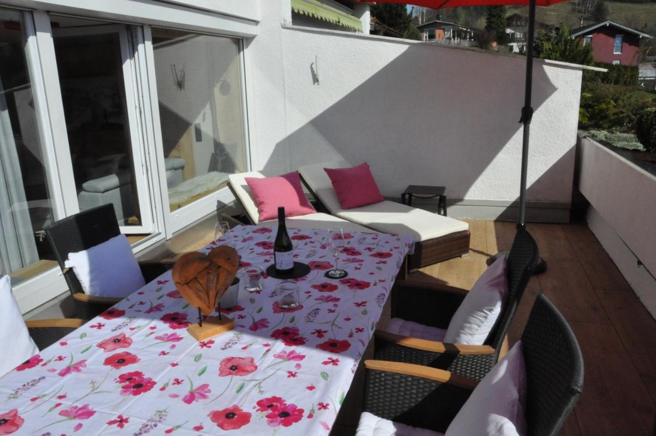 Ferienwohnung ALMI - Alpenglück Traumhafte Whg.m.20qm Dachterr. Oberstaufen Exterior foto